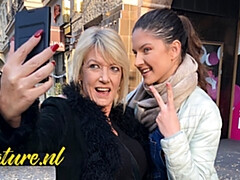 Blondine, Vollbusig, Hd, Lesbisch, Lecken, Reif, Milf, Strapon