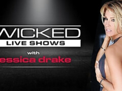 Good-looking blonde Jessica Drake sucks her lovely dildo