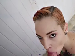 Tattooed Latina fucked for public sex after blowjob