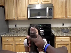 Schwarz, Blasen, Hardcore, Interrassisch, Küche, Pov