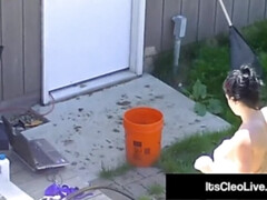 Wild Webcammer Its Cleo Mounts A Tractor & A Dildo!