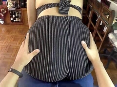 Kont, Grote kont, Grote mammen, Pijpbeurt, Hondjeshouding, Dik, Nylonstof, Ruw