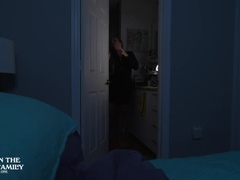 Step Mom MILF with Big Booty Comforts Scared Step Son During Thunderstorm - Homemade Blowjob & Riding