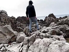 Amateur, Sucer une bite, Queue, Allemand, De plein air, Suçant, Avaler, Adolescente