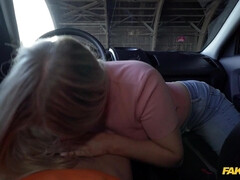 Fake instructor fucks juicy blonde through her panties