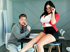 Slaapkamer, Grote mammen, Pijpbeurt, Bruinharig, Hondjeshouding, Handbeurt, Ondergoed, Natuurlijke tieten