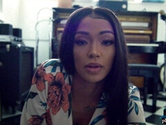 Arsch, Grosser arsch, Grosse titten, Schwarz, Hd, Lingerie, Erotischer film, Strümpfe