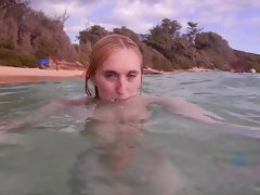 Bikini, Blondine, Blasen, Küssen, Pov, Öffentlich, Muschi, Nass