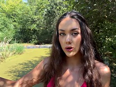 Beauté, Brunette brune, Tchèque, Hard, De plein air, Pov, Nénés, Épouse