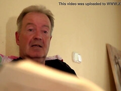 Blondine, Sperma im mund, Spermaladung, Schwanz, Grossvater, Hardcore, Hd, Schlucken