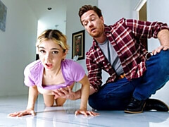 Curly-haired chick with round ass Demi Hawks screwed by huge wiener