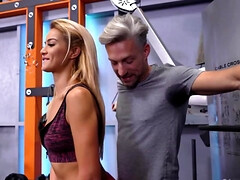 Men from gym potently drill skillful vagina of sultry sportsgirl