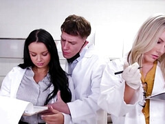 Slutty scientists are going to get fucked in an FFM scene
