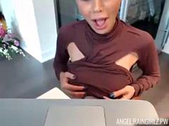 Blonde webcam model sucks and fucks boyfriend: Big Tits, Big Ass Blowjob Porn