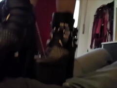 Stiefel, Weibliche domination, Fußfetisch, Absätze, Leder, Pov, Dürr, Titten