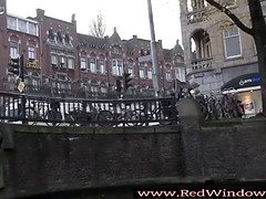 Dutch hooker fucked after blowjob by tourist