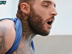 Dirty gay enjoys sucking b4 studs cock and jerking off hard