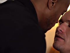 Black stud with glasses enjoys bareback sex with IR loving boyfriend