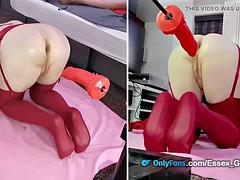 Leie, In den arsch, Britisch, Dildo, Riesendildo, Masturbation, Solo, Spielzeuge