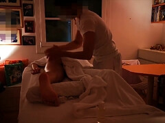 Professional Masseur Makes A Stranger Woman Cum 3 Times And Cums On Her Belly