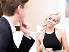 Blondine, Blasen, Hundestellung, Kleid, Handjob, Rasiert, Strümpfe, Jungendliche (18+)