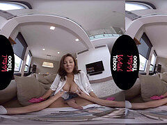 Shaved pussy, pov, donk