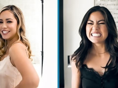 Gros seins, Doigter, Lesbienne, Léchez, Masturbation, Chatte, Criant, Dénudage