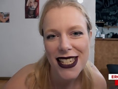 Grosse titten, Blondine, Spermaladung, Kehlenfick, Hardcore, Natürlichen titten, Muschi, Rasiert