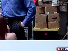 Cute redhead shoplifter punish fucked