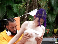 Zwart, Hardcore, Natuurlijke tieten, Buiten, Doordringend, Kut duiken, Geschoren, Spuiten