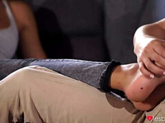 Europees, Vingeren, Italiaans, Zoenen, Natuurlijke tieten, Geschoren, Mager, Kousen