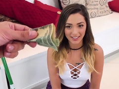 Grosse bite, Brunette brune, Voiture, Éjaculation interne, Hard, Hd, Fille latino, Argent