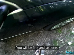 Amateur, Cul, Sucer une bite, Voiture, Argent, De plein air, Public, Grande