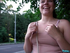 Smiley hot babe Keira has got sex affair on the street!