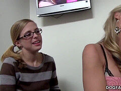 Grote lul, Zwart, Moeder, Tiener, Trio