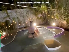Naughty latina teen girls have fun in the jacuzzi