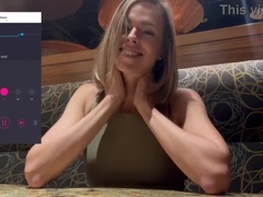 Lush Vibrator Makes Serenity Cox Cum in Restaurant