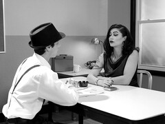 Gros seins, Sucer une bite, En levrette, Robe, Bâillonner, Hard, Transsexuelle, Tatouage