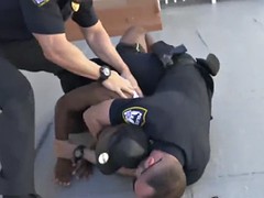 chocolate thug gets caught and gets his tight asshole fucked