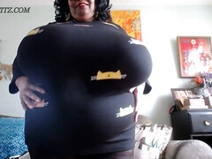 Norma Stitz - ebony mature with monstrously huge black boobs