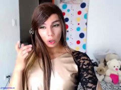 Tranny shemale jerk off and cumshot