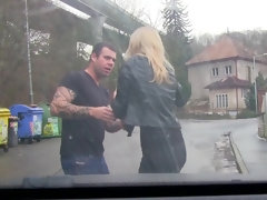 Czech girl gets anal sex in the car