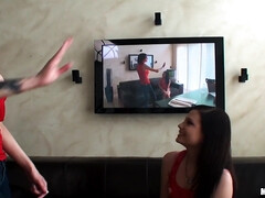 Arsch, Tussi, Lesbisch, Lecken, Natürlichen titten, Muschi