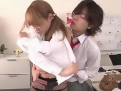 Asiatique, Sucer une bite, Tir de sperme, Faciale, Fétiche, Doigter, Japonaise, Bureau