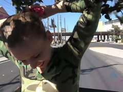 Blonde, Robe, Piercing, Pov, Chatte, Maigrichonne, Chaussettes, Nénés