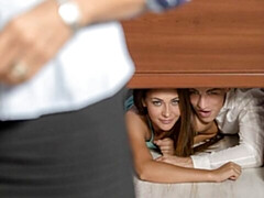 デカ尻, デカチン, フェラチオ, 茶髪の, バック, オフィス, ティーン, オッパイの