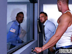 デカチン, フェラチオ, 茶髪の, 黒人, ポリス, 剃毛, ティーン