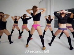 Beautiful babes perform sexy twerking together and alone