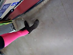 Two hot chicks at the supermarket in leggings