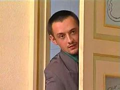 デカパイ, フェラチオ, グループ, ハードコア, なめる, 三人, オッパイの, ヴィンテージ
